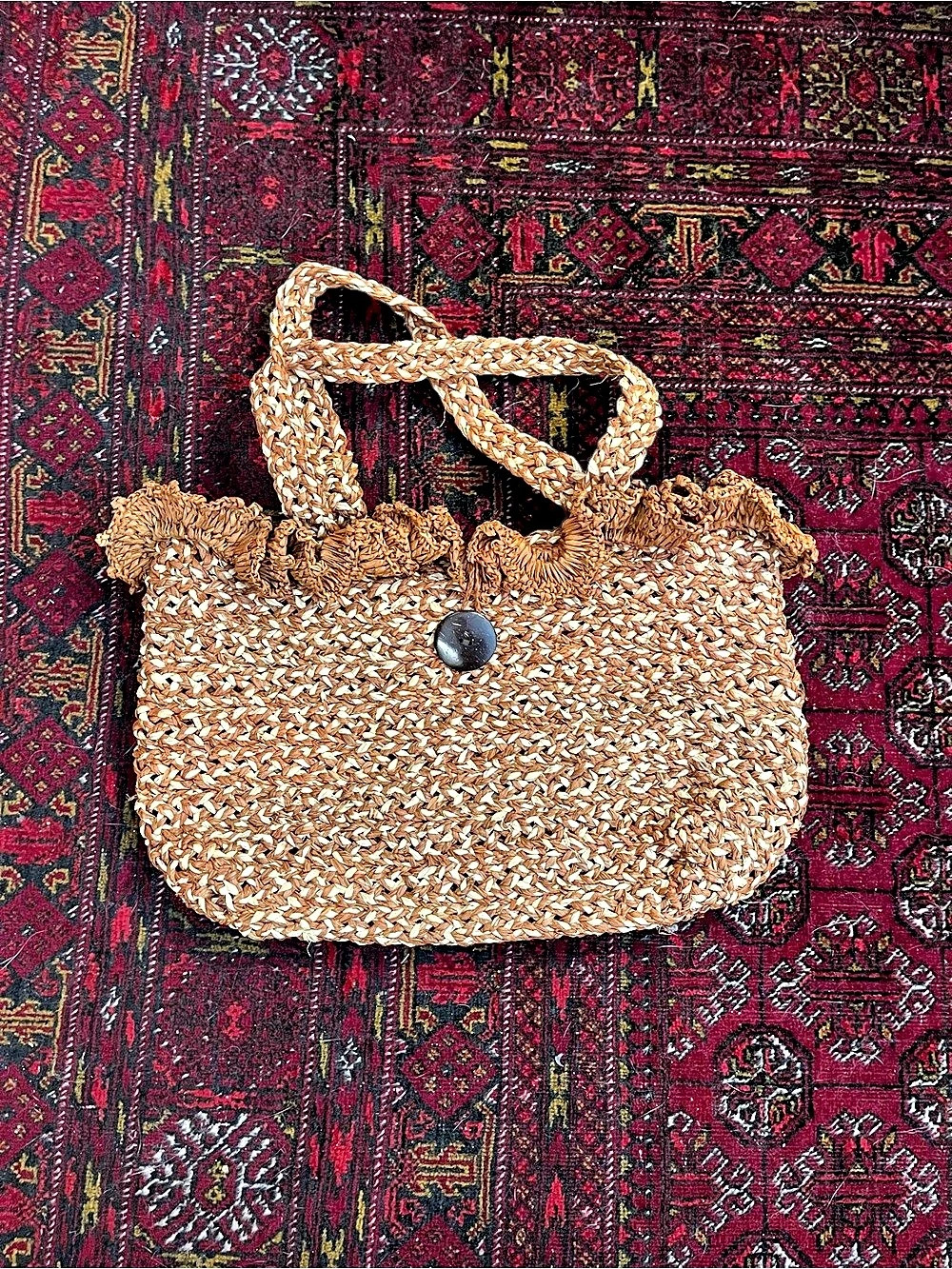 Woven Ruffled Mini Tote - Picture 2 of 3